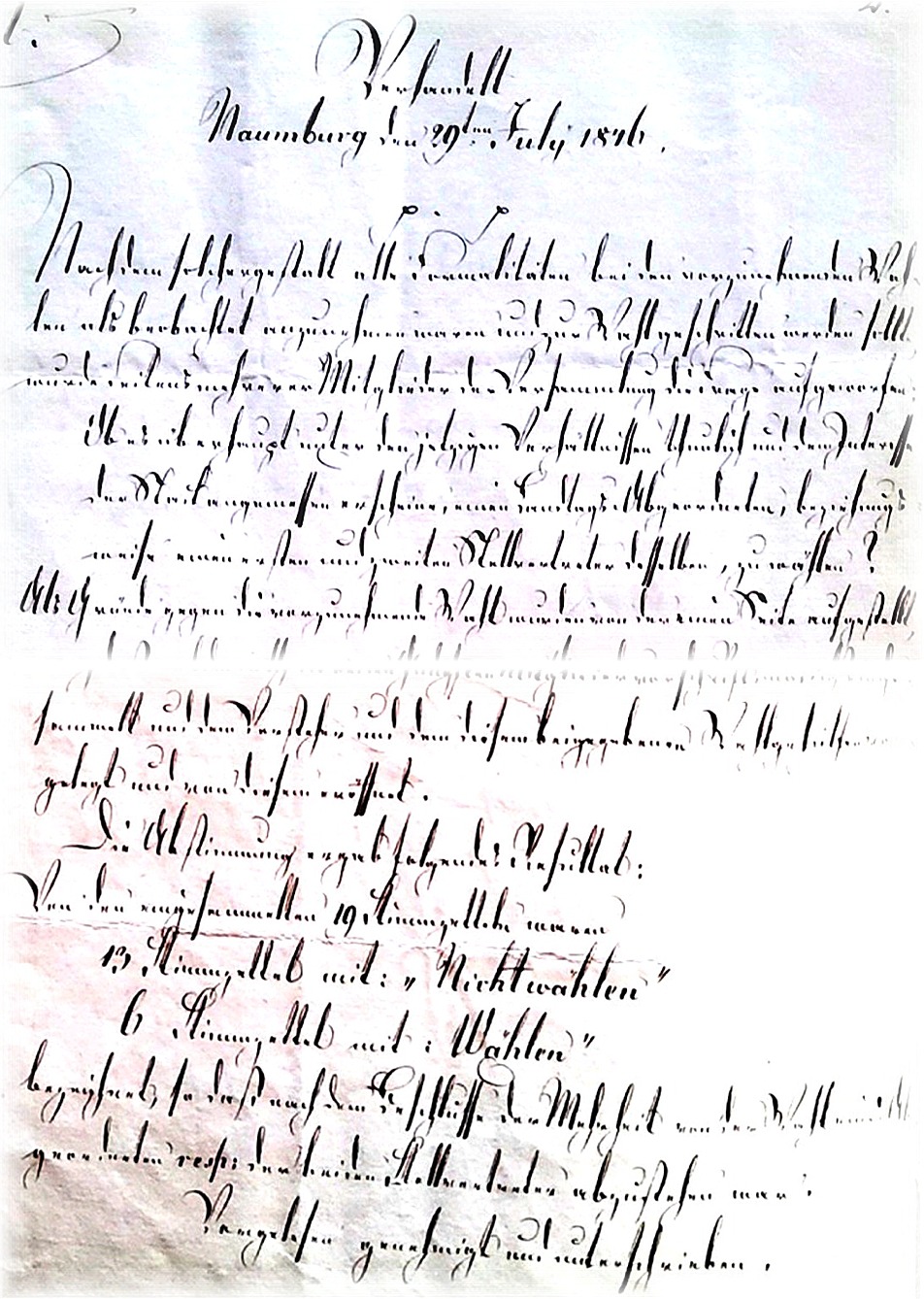 SVV Protokoll vom 29.07.1846