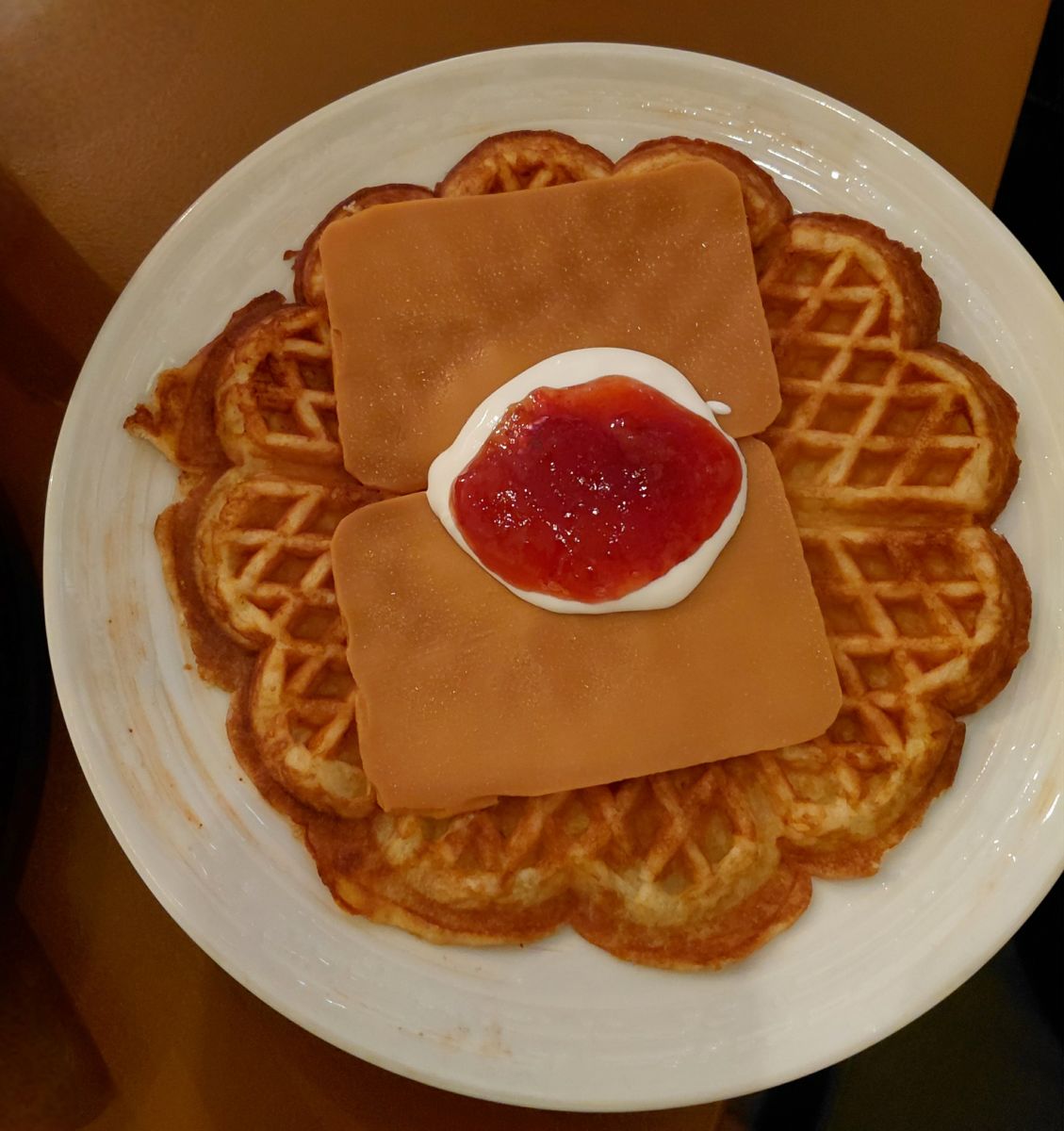 3 Waffel mit Karamellkaese